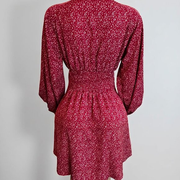 Ruffle Red Wine Flowy Dress - Picture 3 of 9